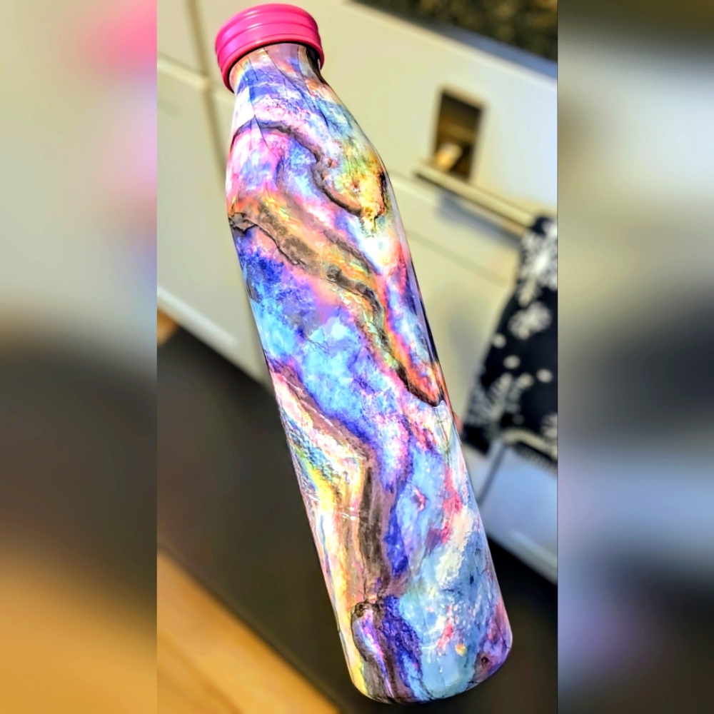 Tal Rainbow Marble Stainless Steel Reusable Water Bottle • NWOT • 20 Oz